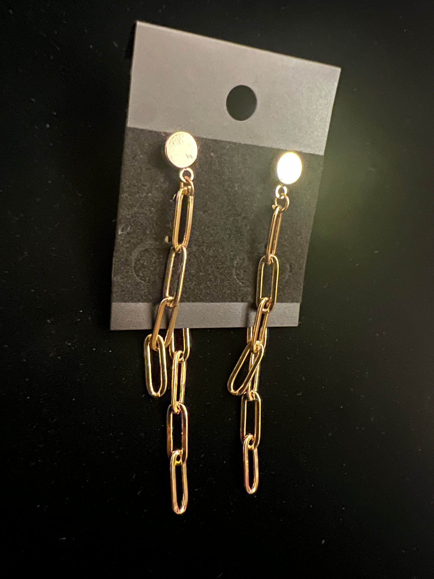 2Tier Paperclip 18kt Plated Sun Gold Earrings