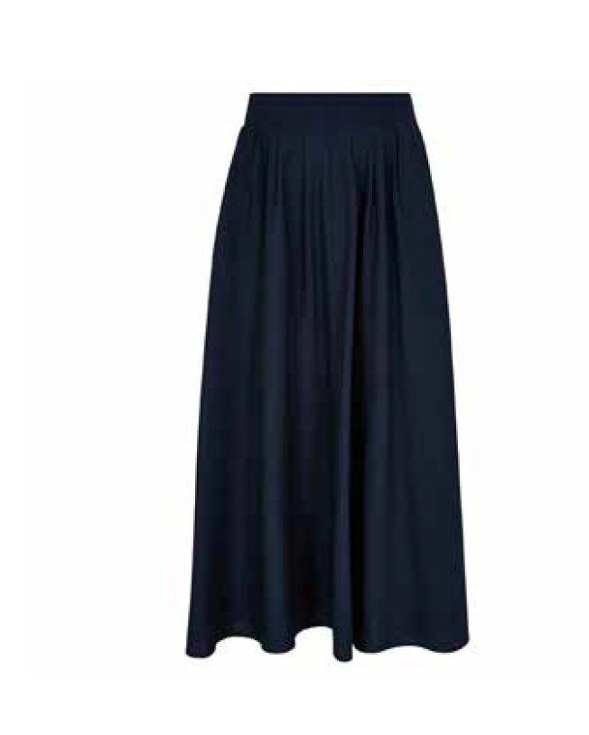 Apricot Slub Pleat A-Line Midi Skirt