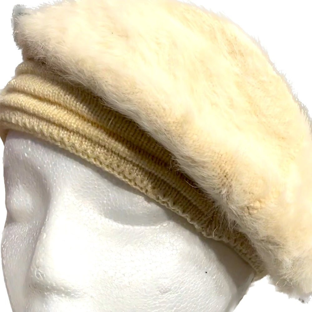 Beautiful Soft Cream Angora Hat