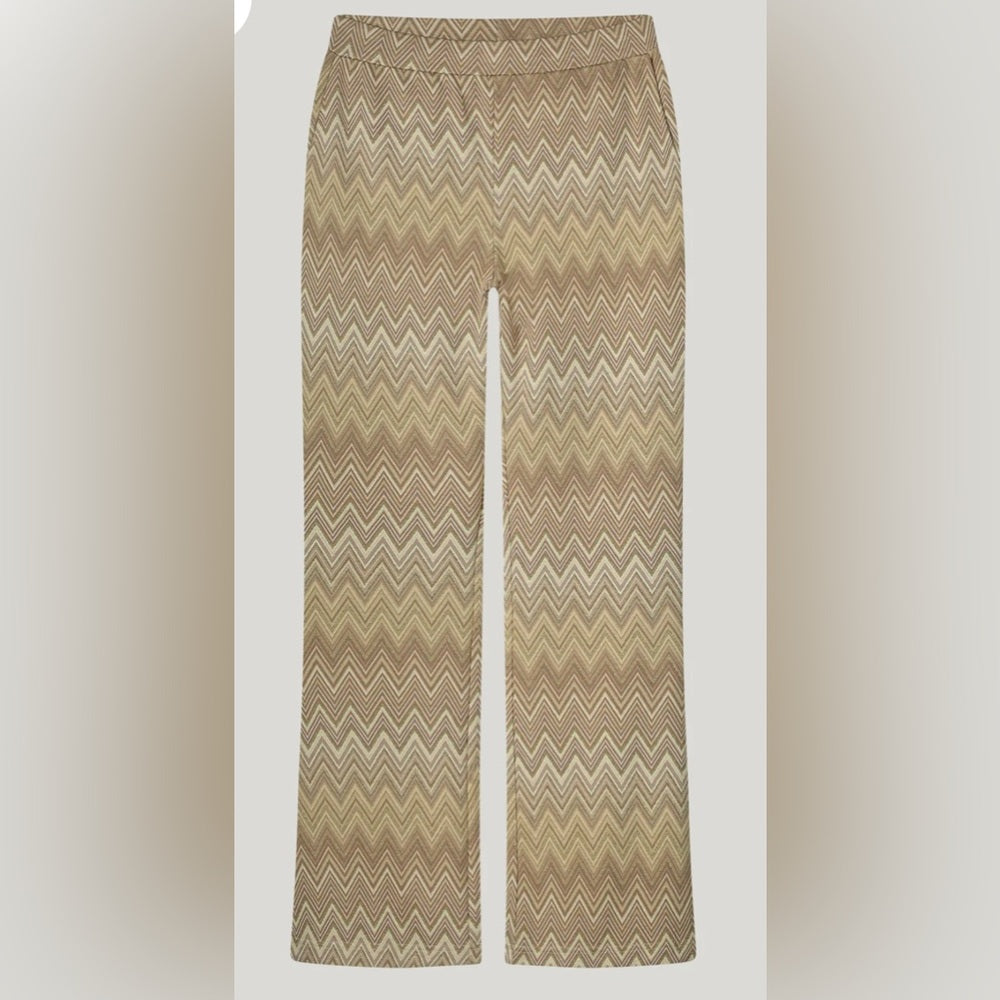 SUMMUM - FLARED TROUSERS IN ZIGZAG JACQUARD