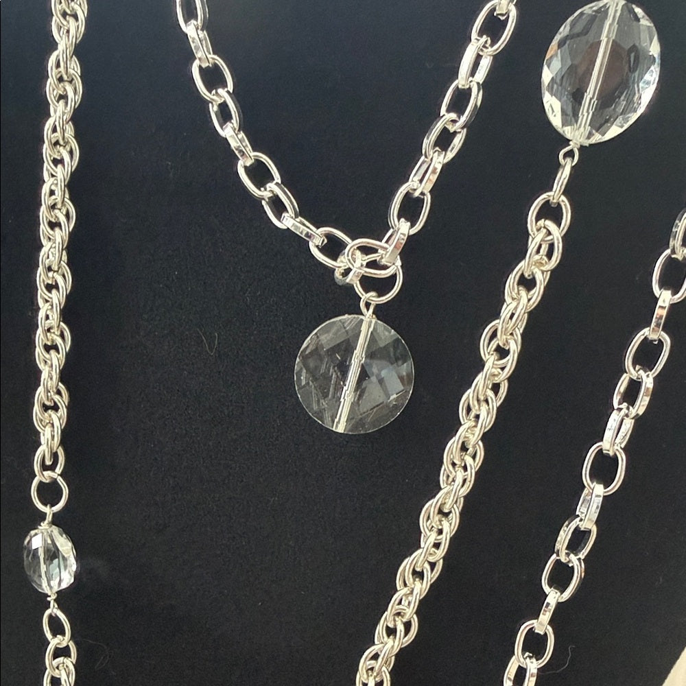 AGemma Necklace Silver Tone Clear
