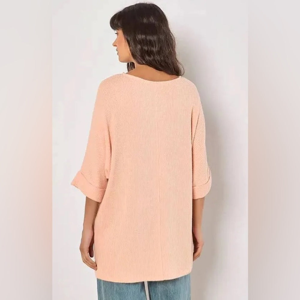 APRICOT 🍑 - Peach Boatneck Knit Top