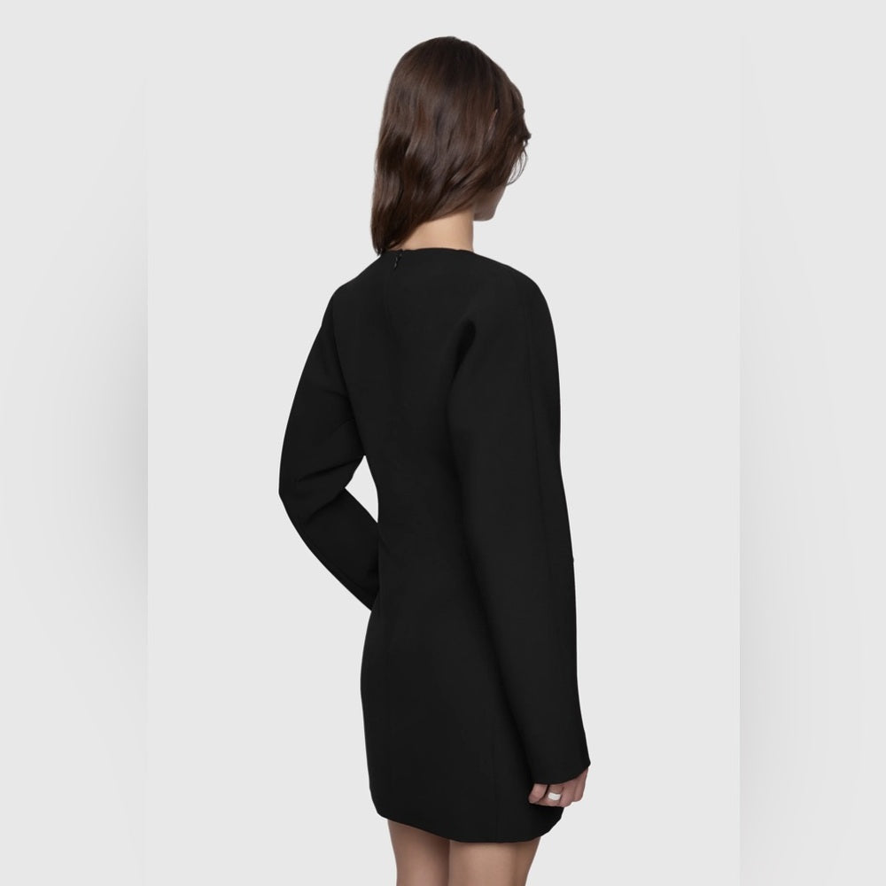 REBECCA MINKOFF- Black V-Neck Mini Dress