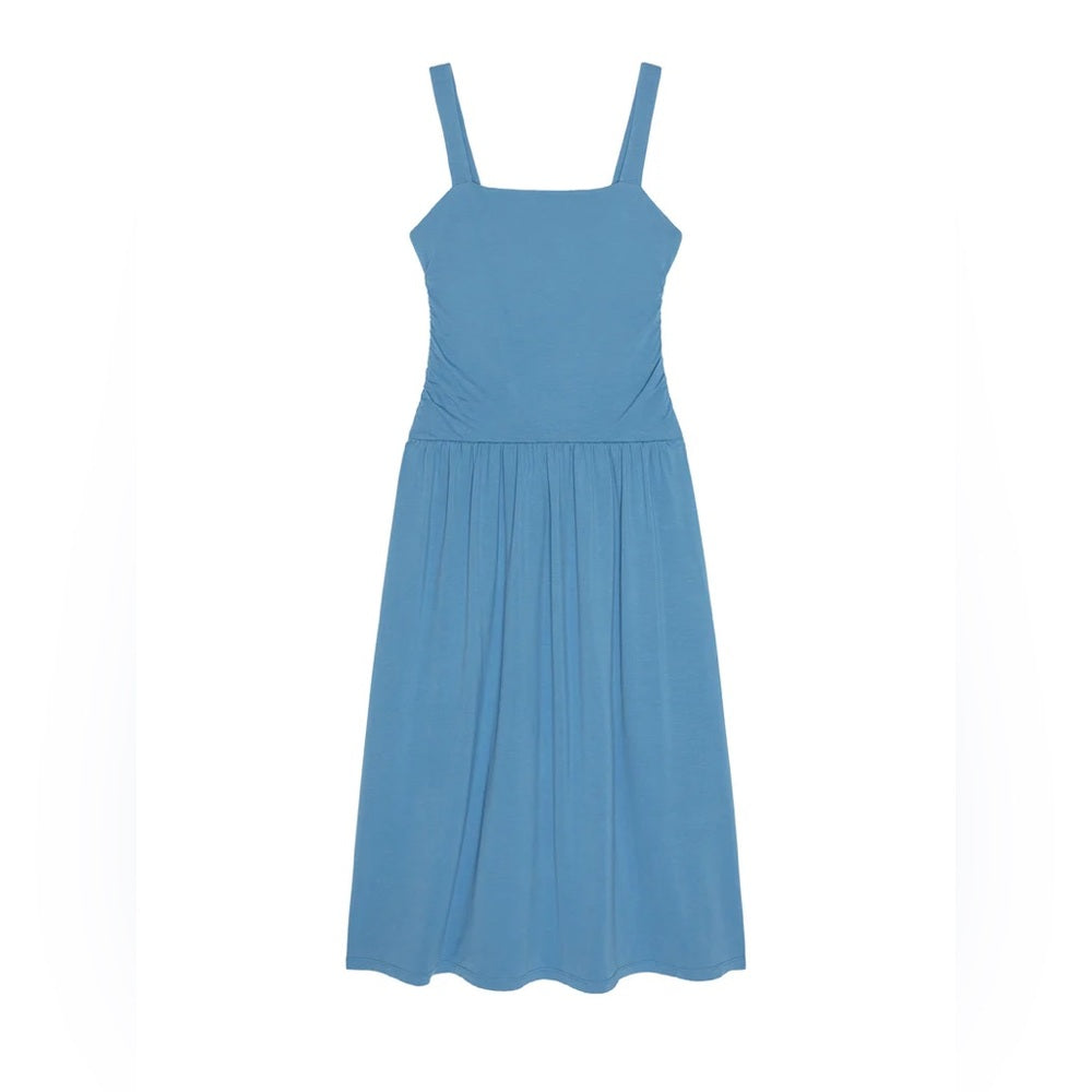 Nation LTD Blue Square-Neck Midi Dress