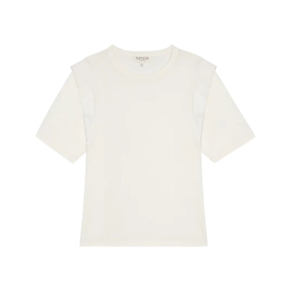 NATION LTD. - Thea Sleeve Inset Top, Porcelain