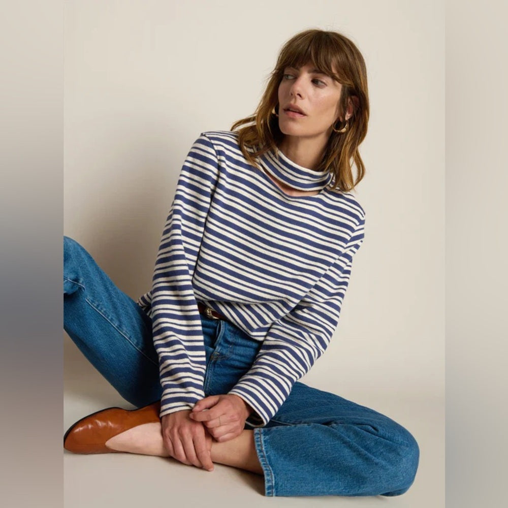 NATION LTD - DELPHINE SWEATSHIRT - TOSSED STRIPE