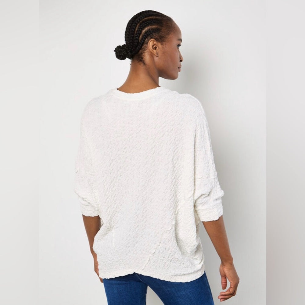 APRICOT π - White Textured Oversized Top