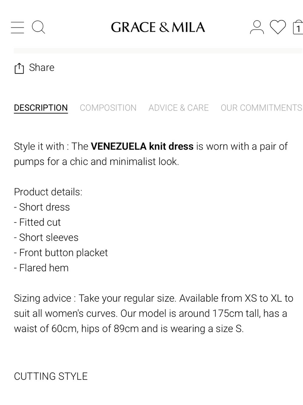 Grace & Mila - Knit V-Neck Dress