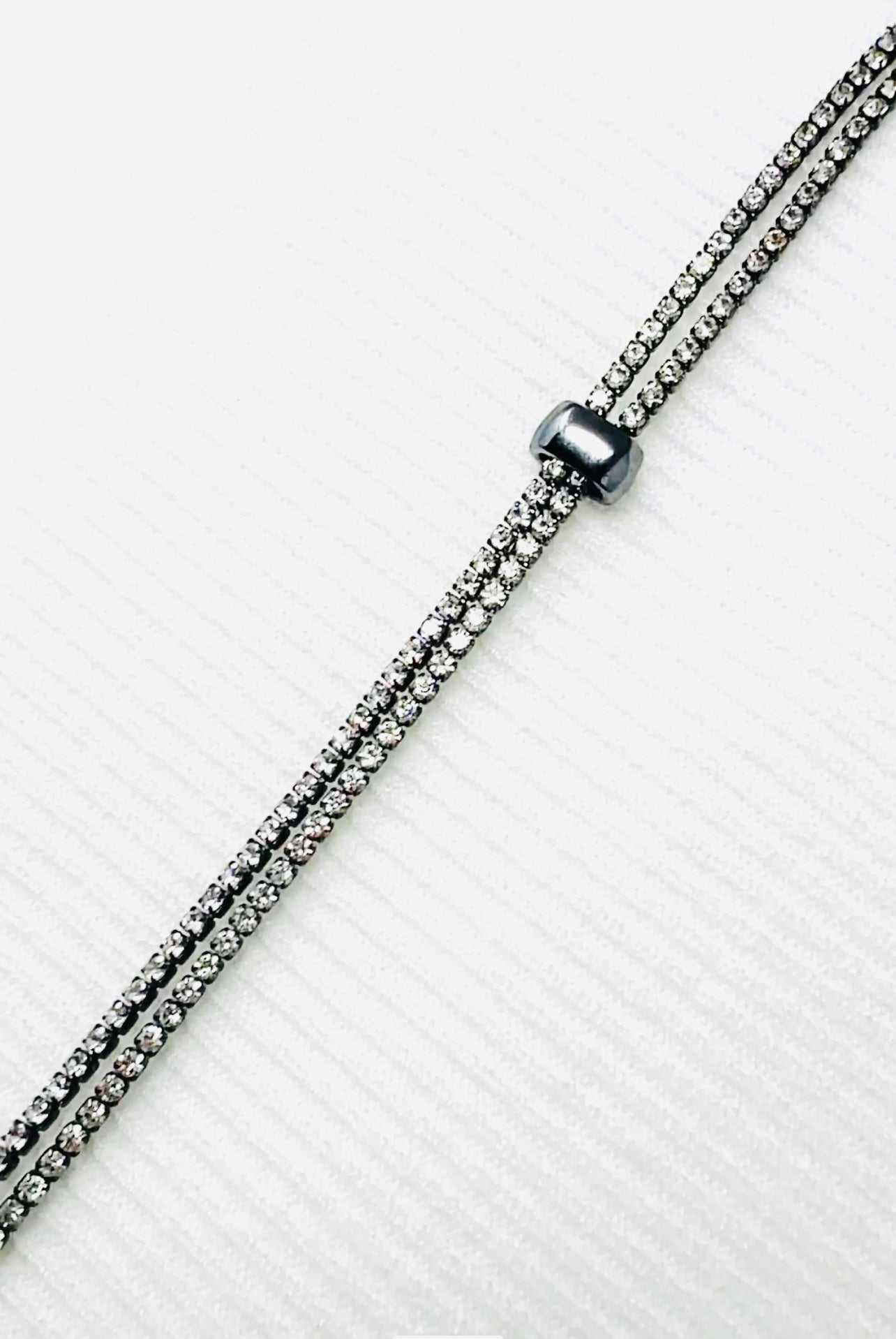 Hematite & Black Diamond Crystal LARIAT