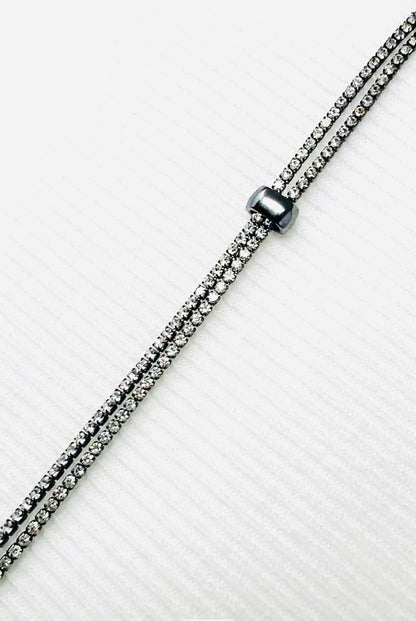 Hematite & Black Diamond Crystal LARIAT