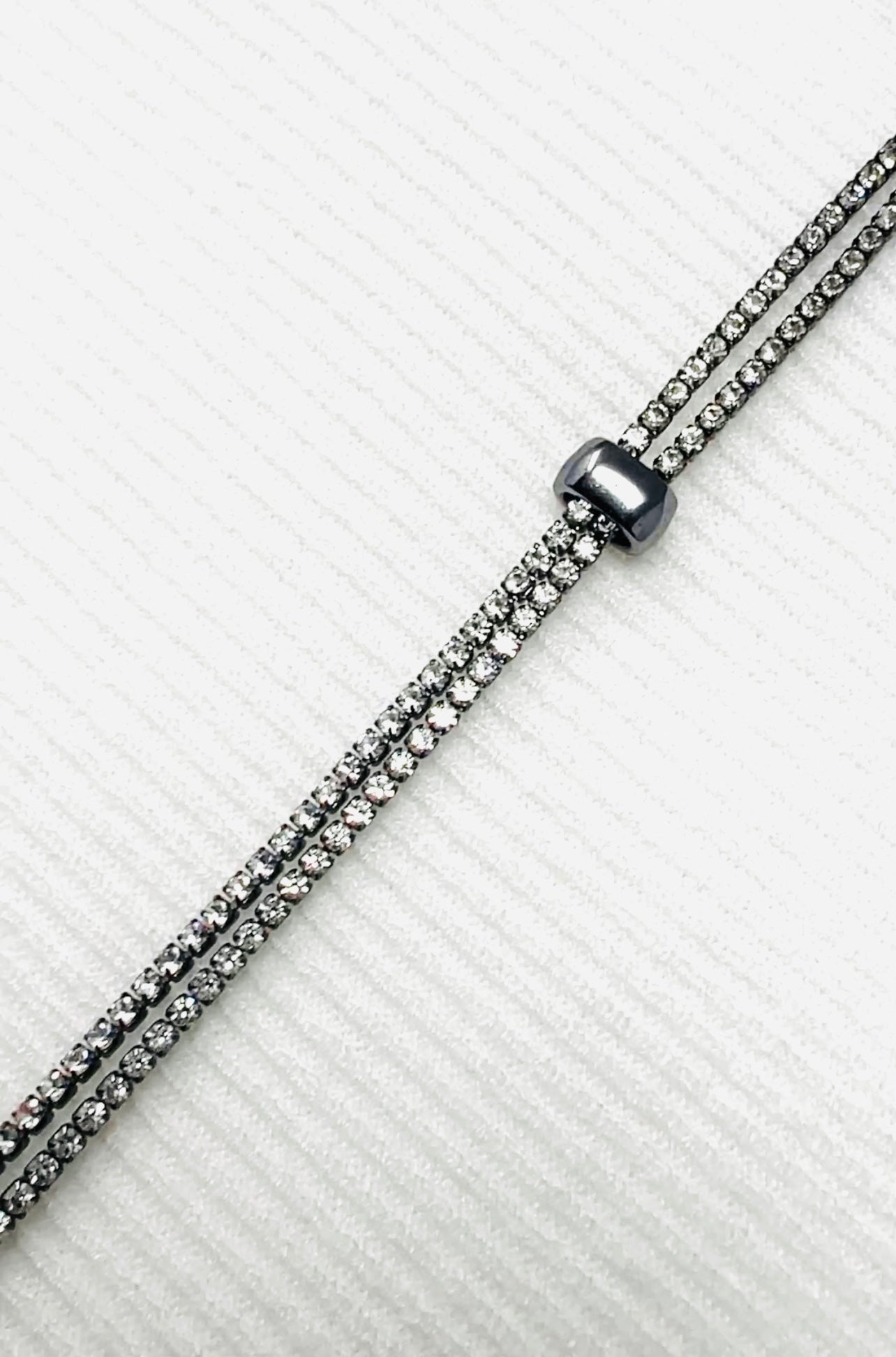 Hematite & Black Diamond Crystal LARIAT