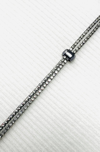 Hematite & Black Diamond Crystal LARIAT