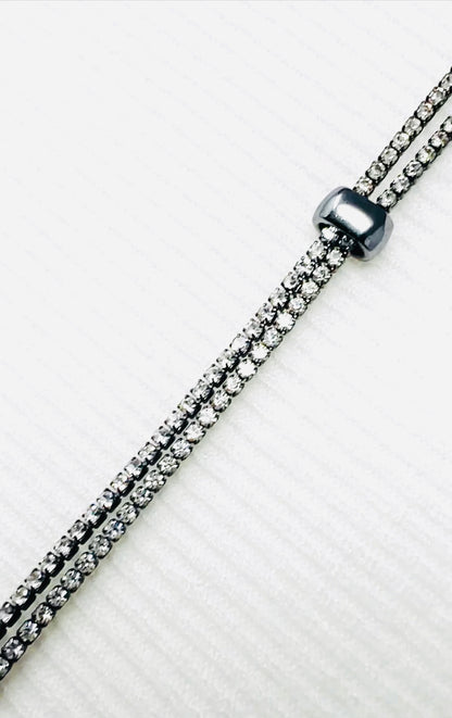 Hematite & Black Diamond Crystal LARIAT
