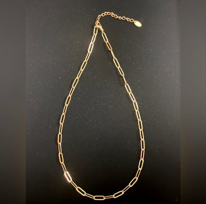 18Kt &14Kt Dainty Gold Plated Flat Paperclip Chains