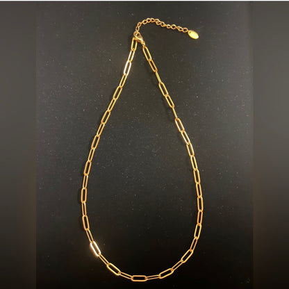 18Kt &14Kt Dainty Gold Plated Flat Paperclip Chains