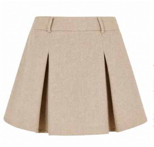 Rara Pleat Herringbone Skirt