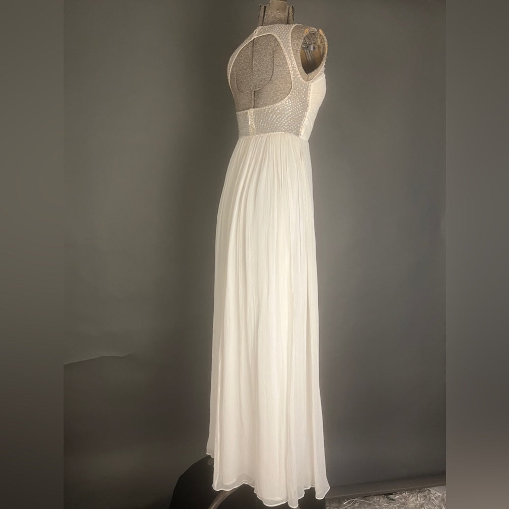 Silk and Sequence White Dress