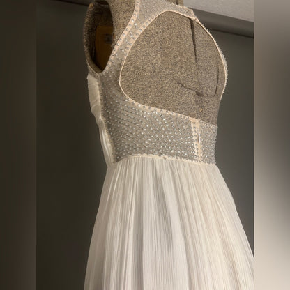 Silk and Sequence White Dress