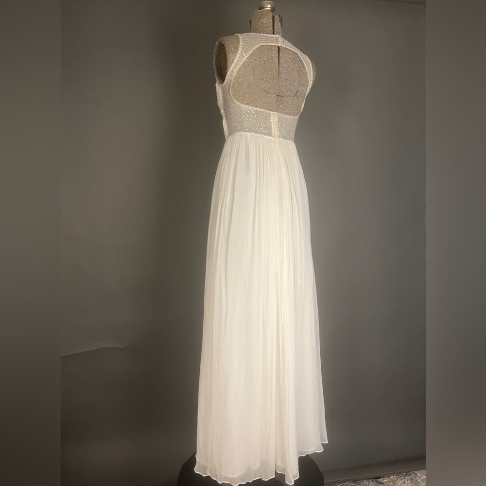 Silk and Sequence White Dress