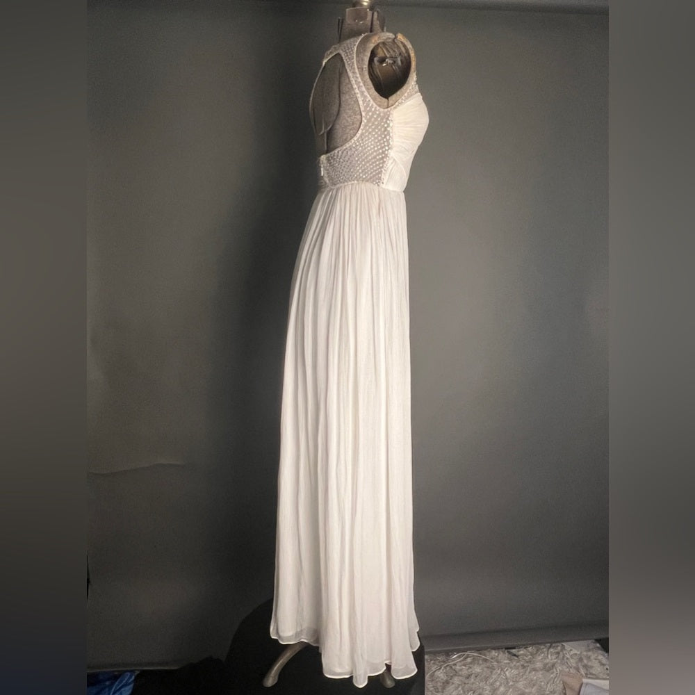 Silk and Sequence White Dress
