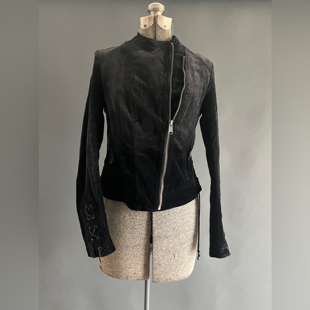 Free People Black velvet jacket