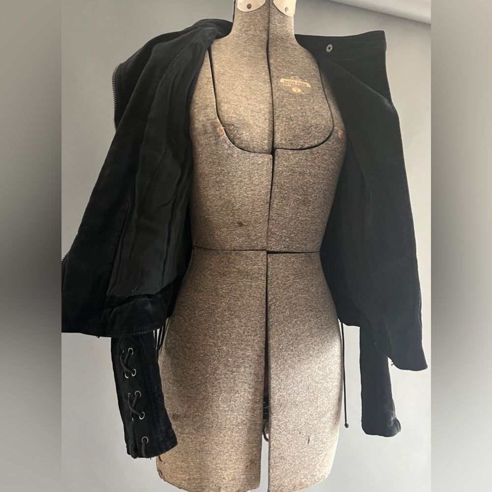 Free People Black velvet jacket