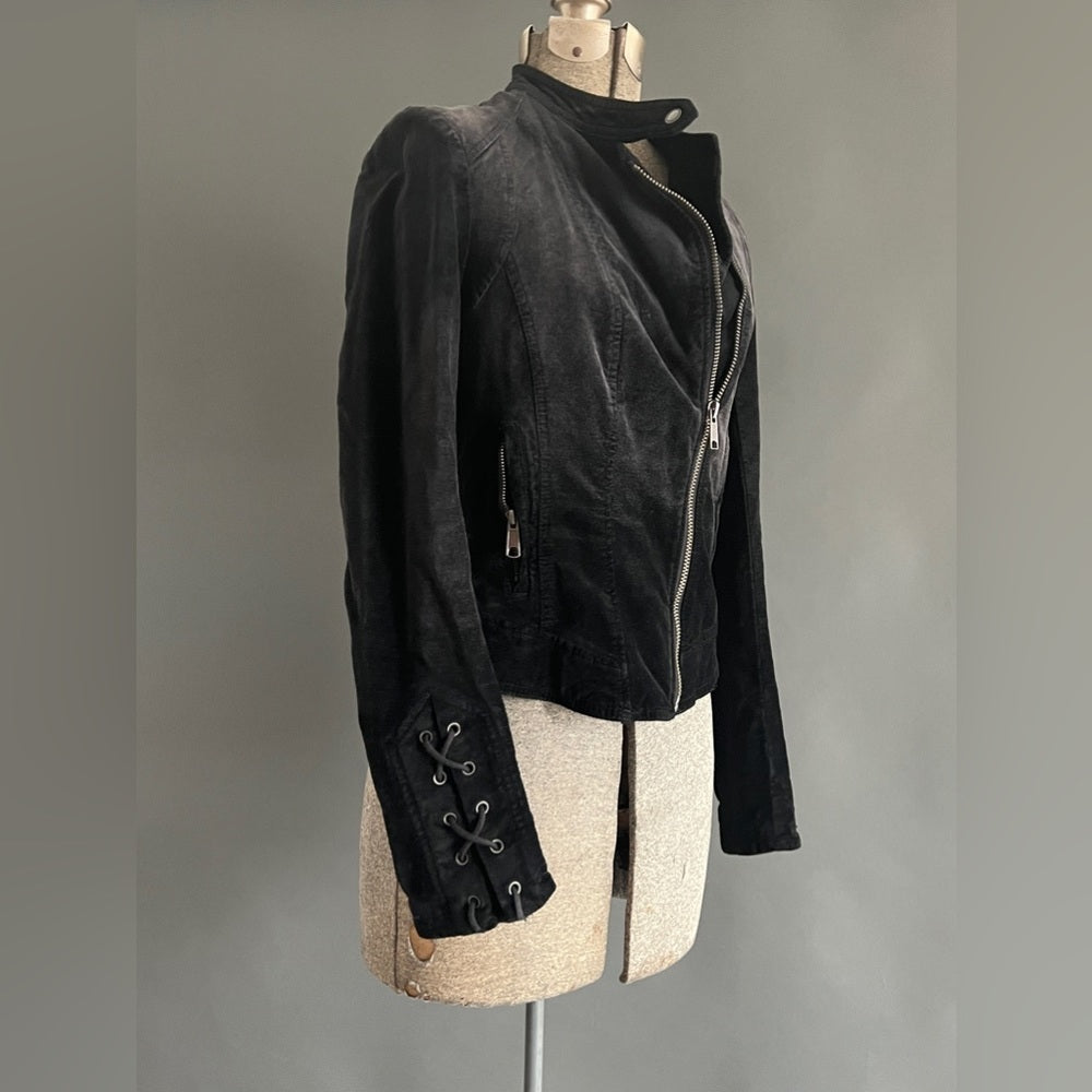 Free People Black velvet jacket