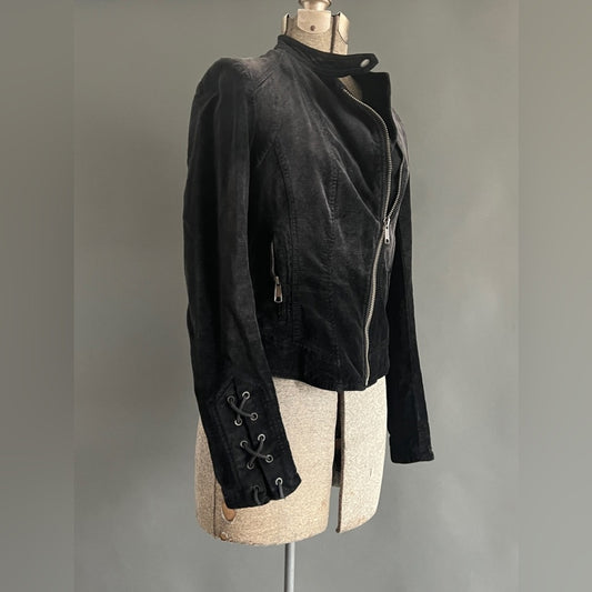 Free People Black velvet jacket