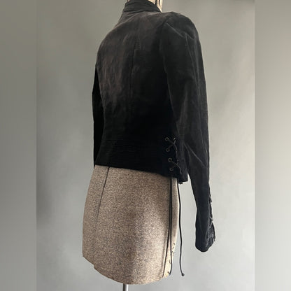 Free People Black velvet jacket