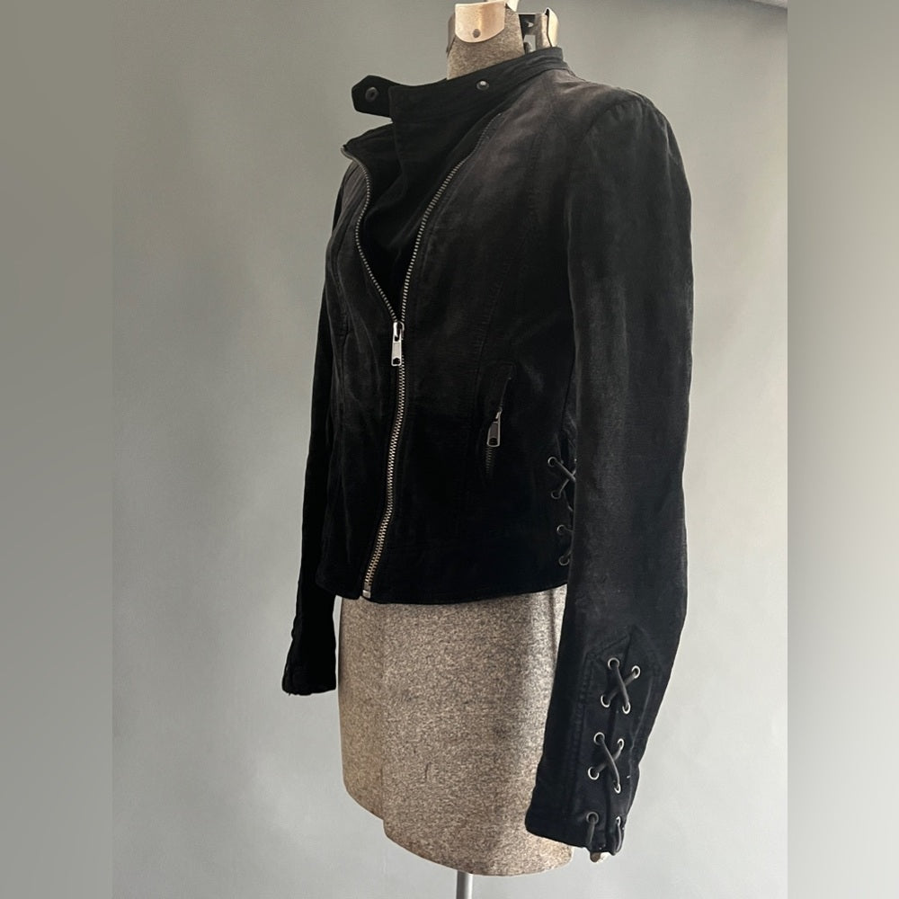 Free People Black velvet jacket