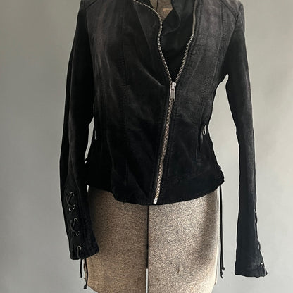 Free People Black velvet jacket