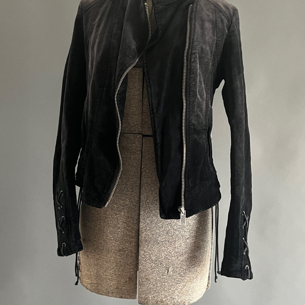Free People Black velvet jacket