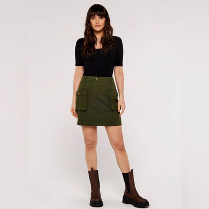 2024 Apricot- Patch Pocket Mini Skirt