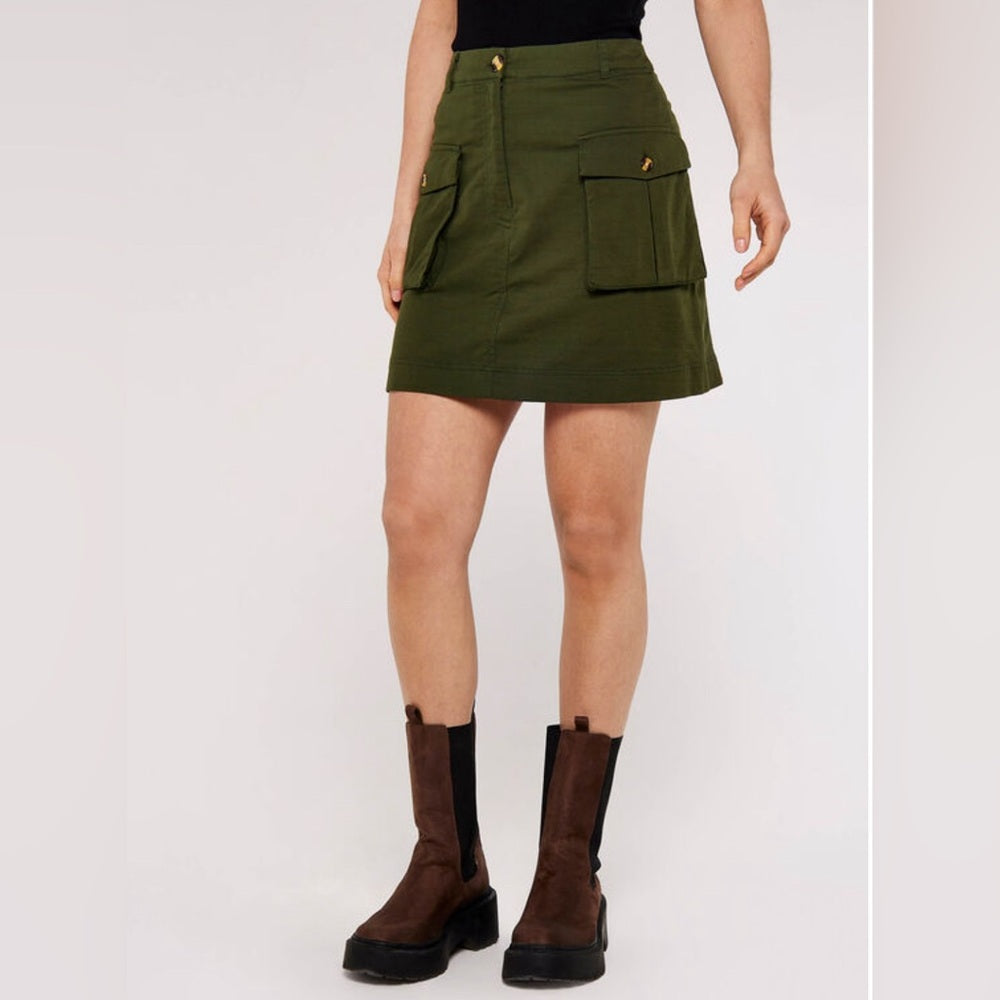 2024 Apricot- Patch Pocket Mini Skirt