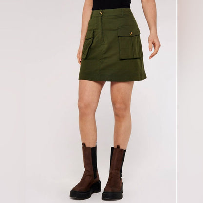 2024 Apricot- Patch Pocket Mini Skirt