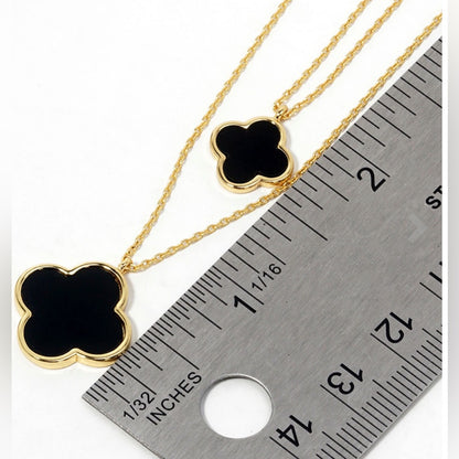 Black Clovers Double Layered Necklace