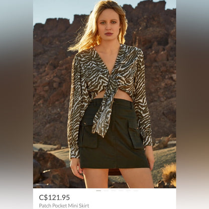 2024 Apricot- Patch Pocket Mini Skirt