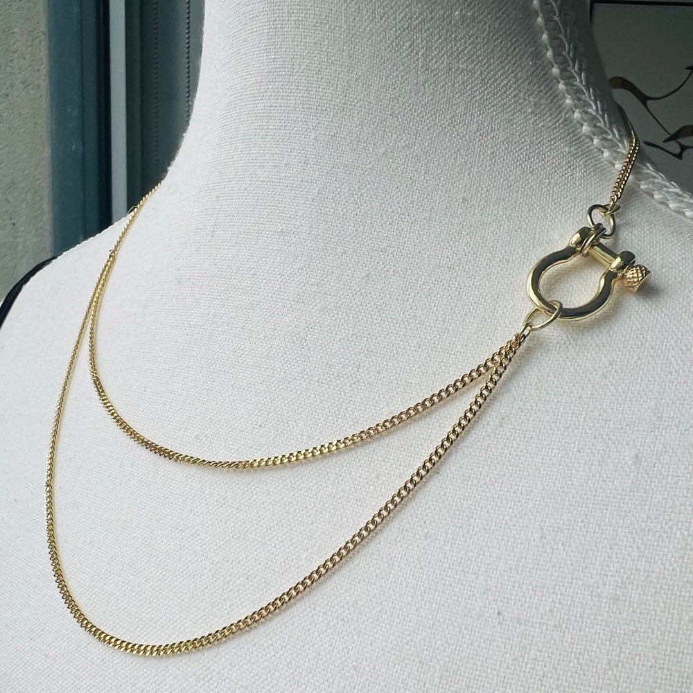 18Kt Dainty Gold Plated Brass Cuban Chain with Horsebit