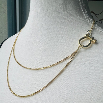 18Kt Dainty Gold Plated Brass Cuban Chain with Horsebit