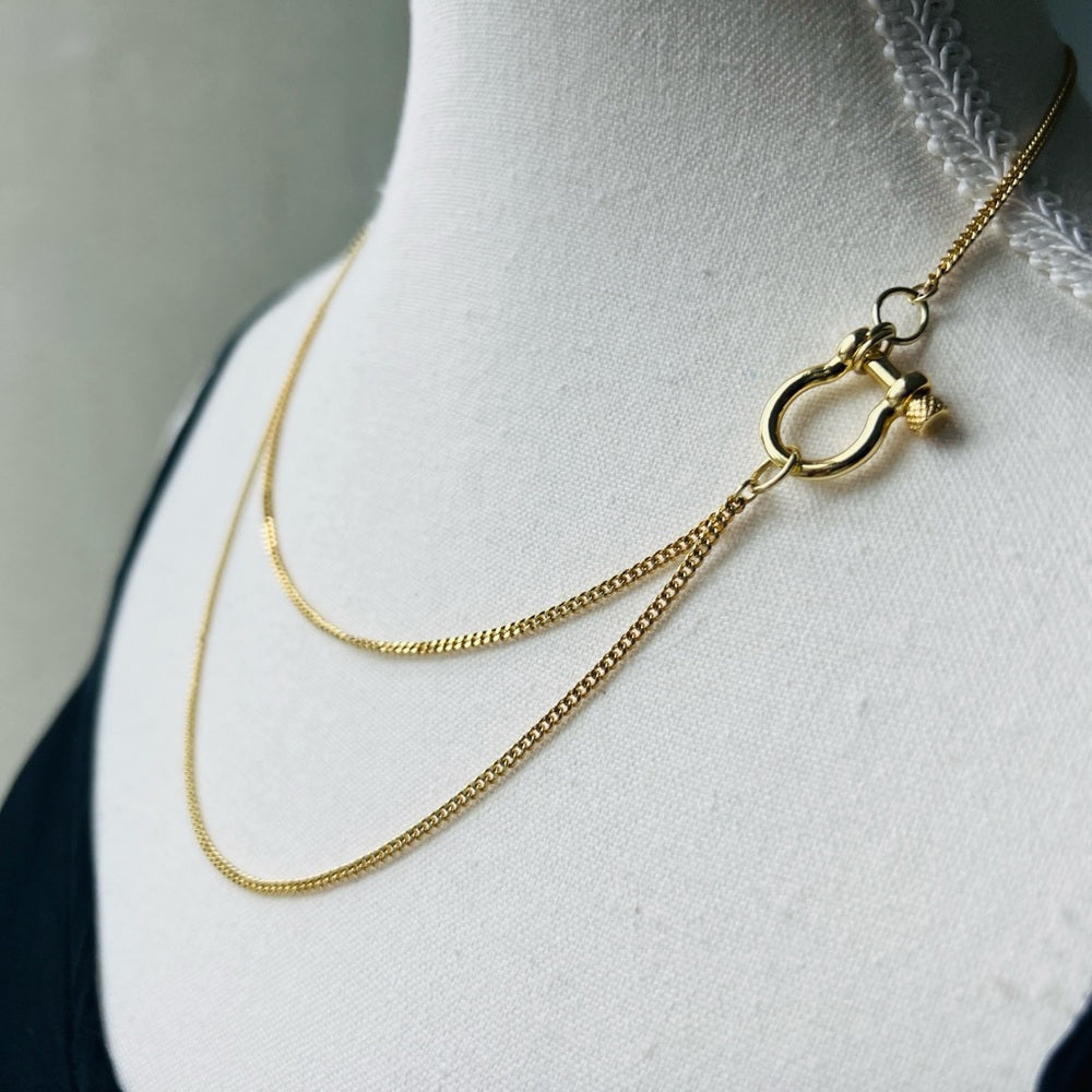 18Kt Dainty Gold Plated Brass Cuban Chain with Horsebit