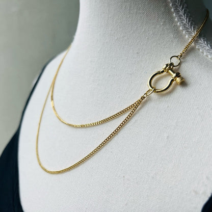 18Kt Dainty Gold Plated Brass Cuban Chain with Horsebit