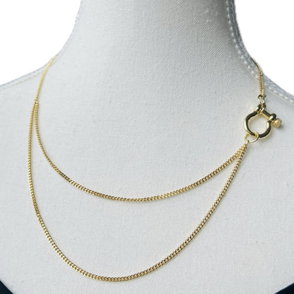 18Kt Dainty Gold Plated Brass Cuban Chain with Horsebit