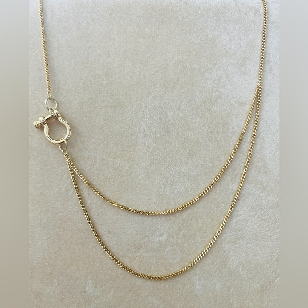 18Kt Dainty Gold Plated Brass Cuban Chain with Horsebit