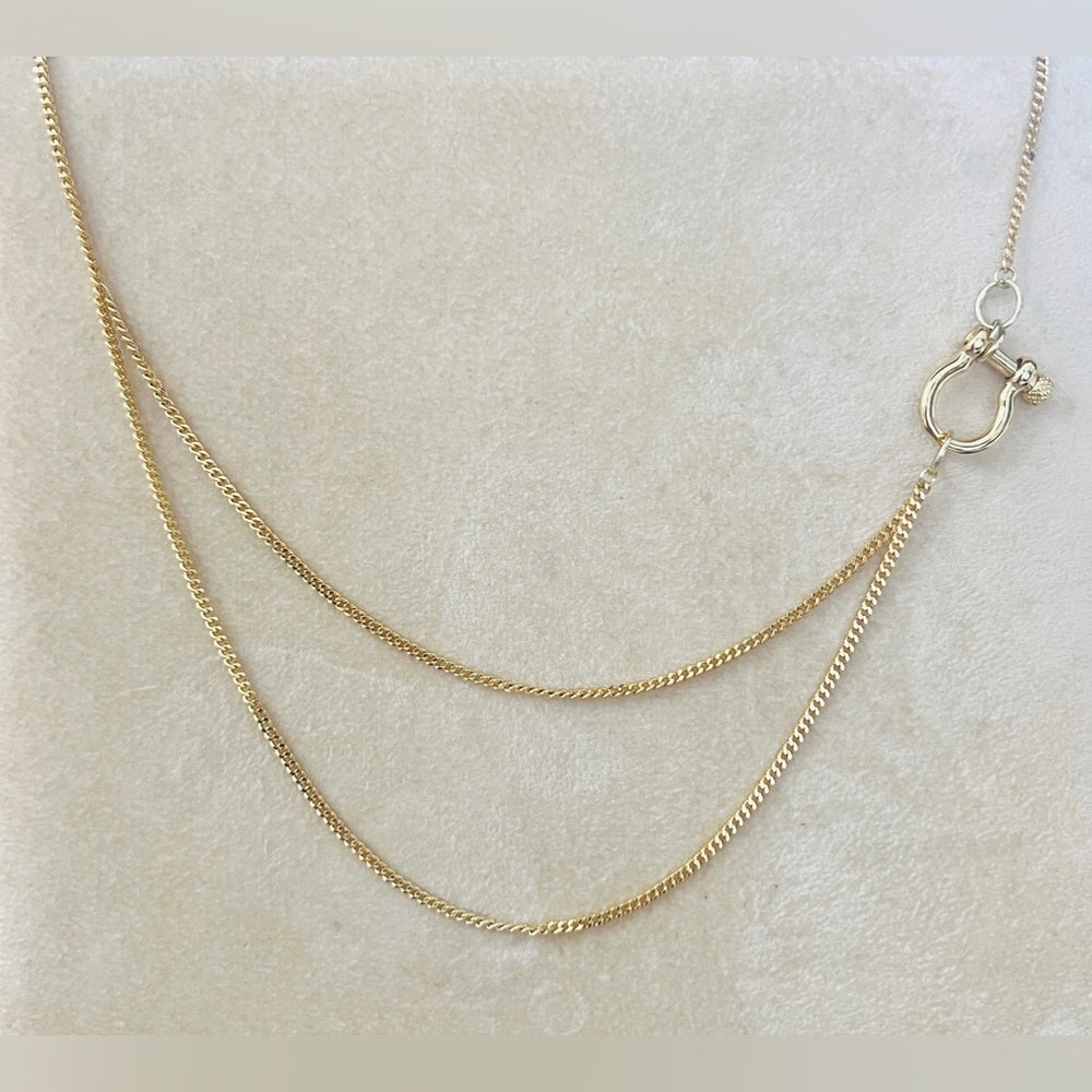 18Kt Dainty Gold Plated Brass Cuban Chain with Horsebit