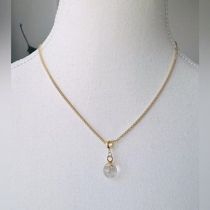 Dainty 18kt Gold Plated Curb Chain with Crystal Quartz