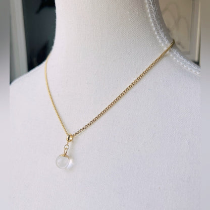 Dainty 18kt Gold Plated Curb Chain with Crystal Quartz