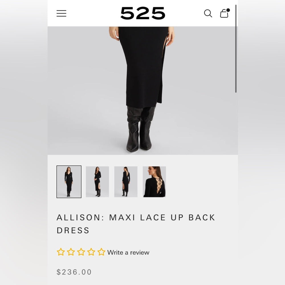 525 AMERICA - Allison: Maxi Lace Up Back Dress