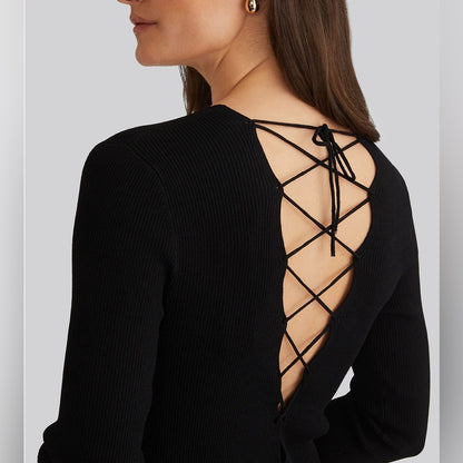 525 AMERICA - Allison: Maxi Lace Up Back Dress
