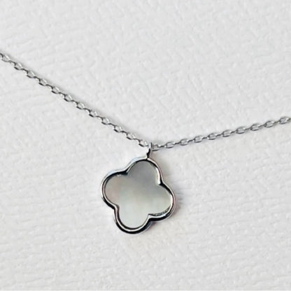 🤍💙💚Gold Dipped Baby Pink, Blue, Green, MOP (gold & Silver) Clover Necklaces