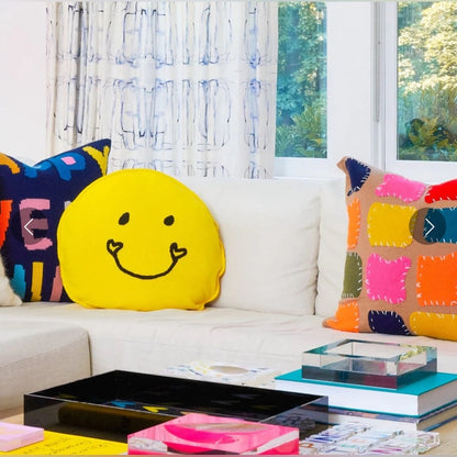 💛Kerri Rosenthal - Planet Smiley Pillow